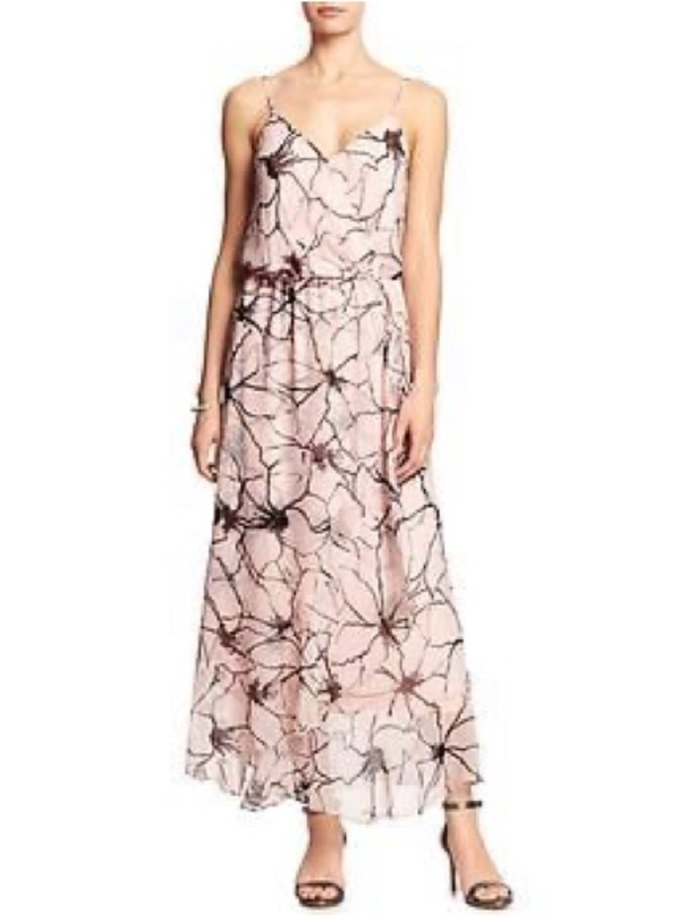 Banana Republic Pink Floral Maxi Dress